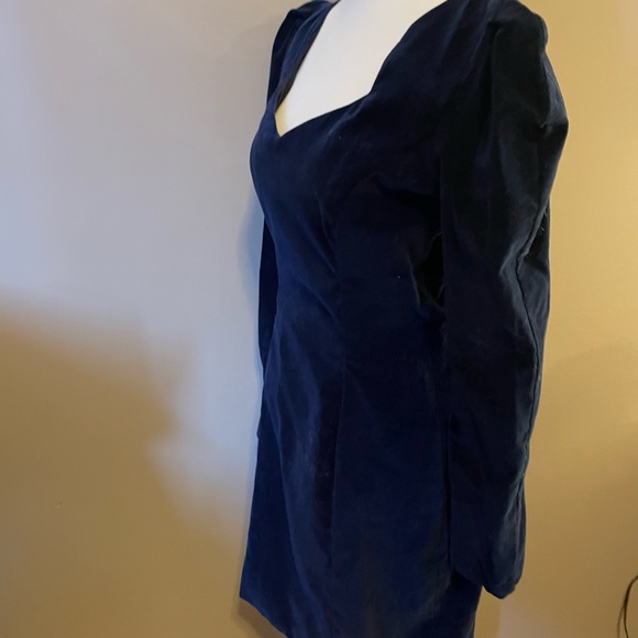 Custom made navy velvet dress size 8 - Picture 5 of 5